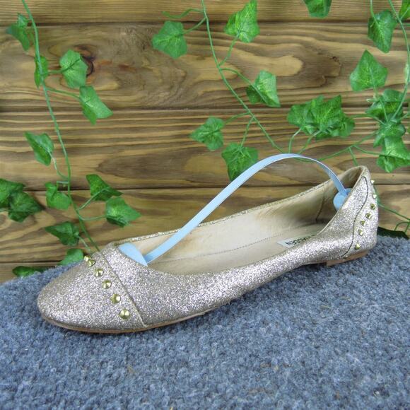 Steve Madden Women's Kstudo Sparkle Ballet Gold Synthetic Sz 8 Medium  Used 2025 - Picture 1 of 6